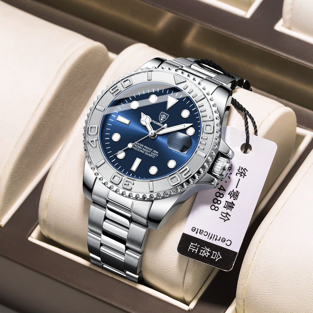 Relógio de Pulso Quartz para Homem à Prova de Água 50m