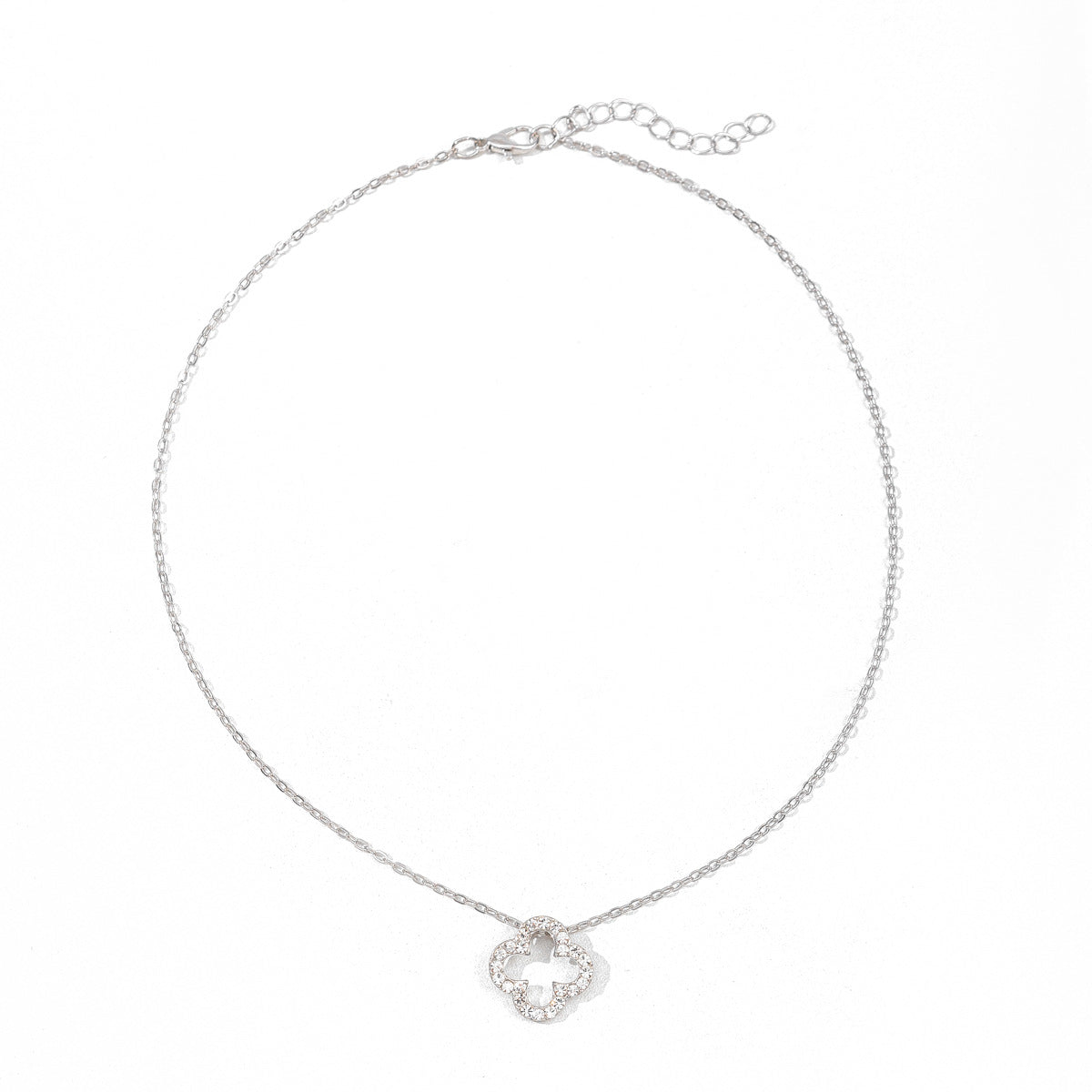 Four-Leaf Clover Necklace Wholesale New Cross-Border Alloy Jewelry Niche High-End Diamond Necklace Pendant Women's Clavicle Chain
