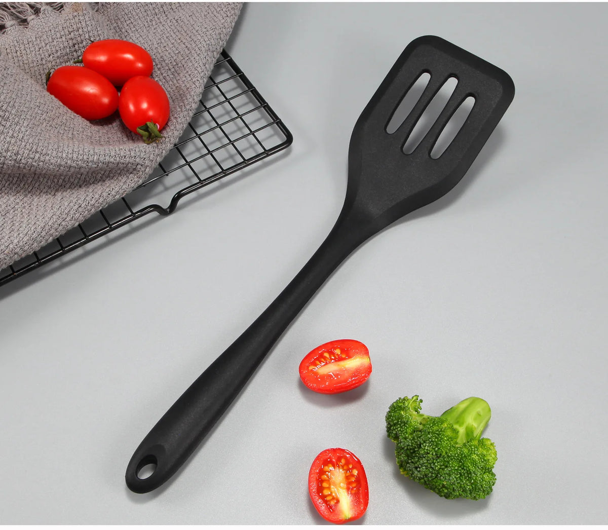Espátula de Silicone Ranhurada para Cozinha