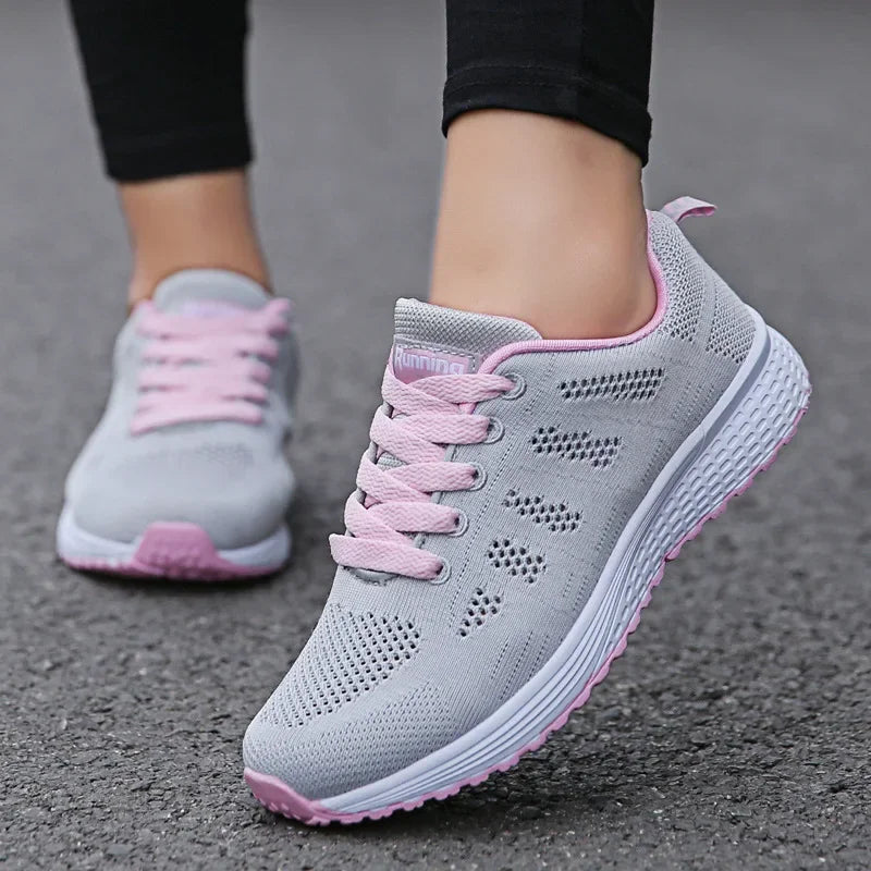 Tênis casuais femininos moda respirável