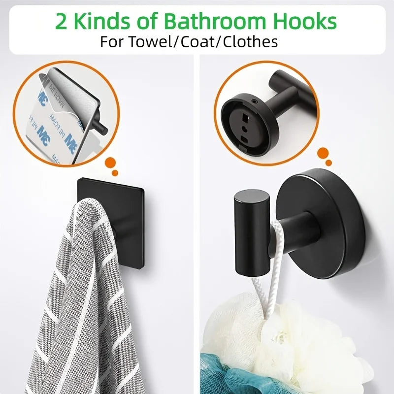 Conjunto de 5 Acessórios de Casa de Banho em Aço Inox