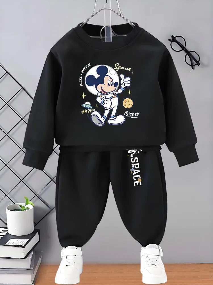 Conjunto de Moletom Casual de Outono para Meninos, Camisetas com Capuz e Calças de Moletom, 2 Peças, Roupas Infantis de 0 a 8 Anos