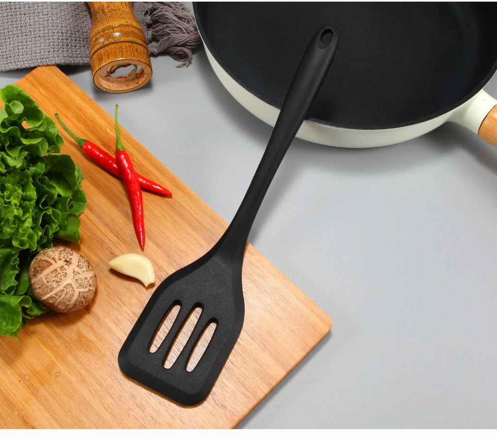 Espátula de Silicone Ranhurada para Cozinha