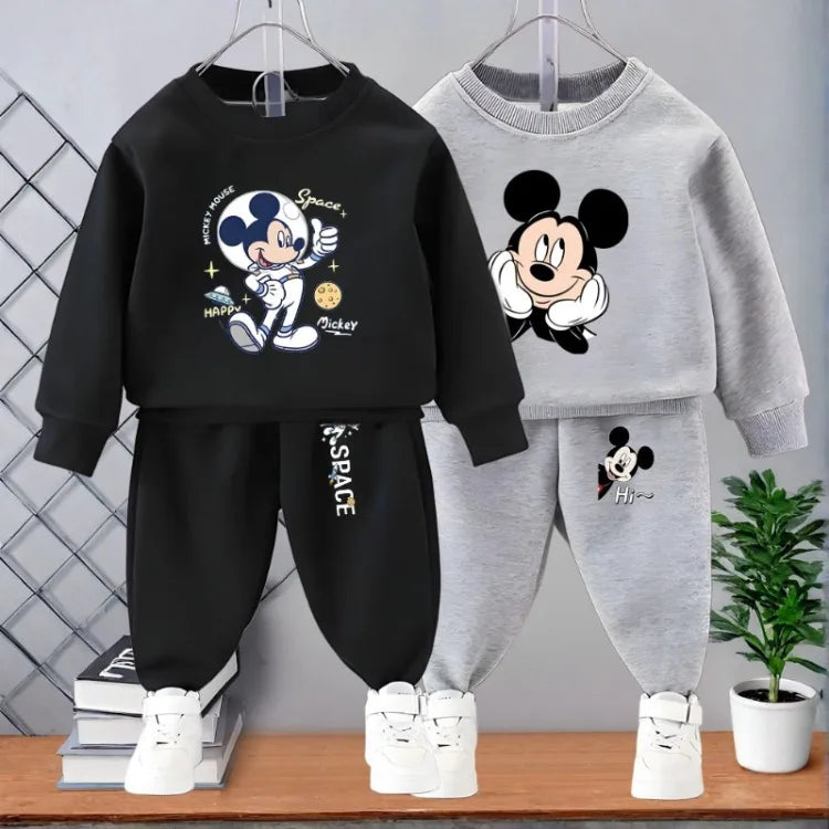 Conjunto de Moletom Casual de Outono para Meninos, Camisetas com Capuz e Calças de Moletom, 2 Peças, Roupas Infantis de 0 a 8 Anos