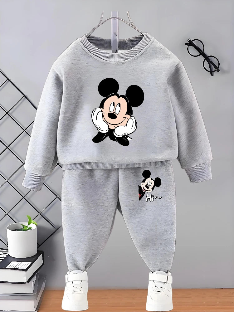 Conjunto de Moletom Casual de Outono para Meninos, Camisetas com Capuz e Calças de Moletom, 2 Peças, Roupas Infantis de 0 a 8 Anos