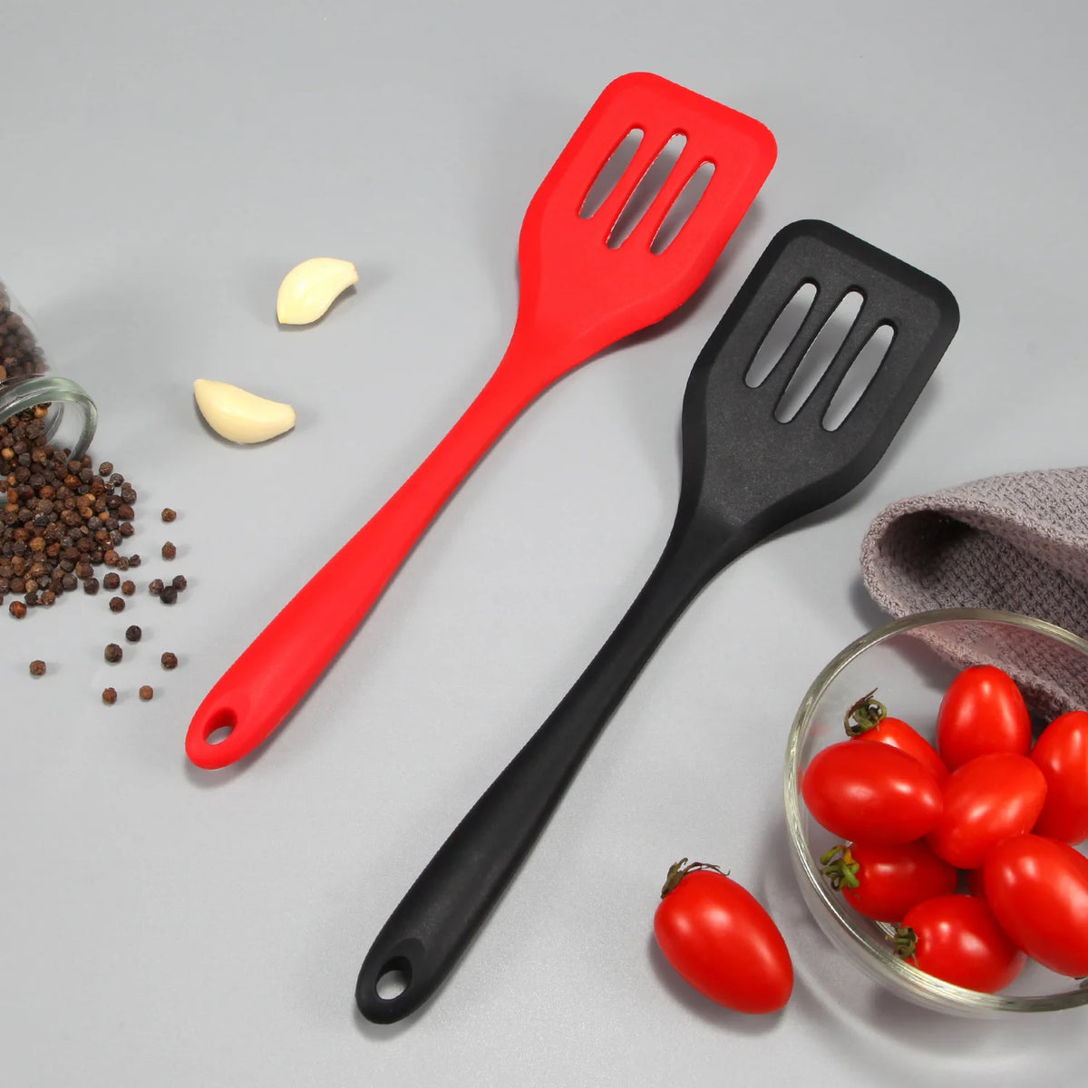 Espátula de Silicone Ranhurada para Cozinha