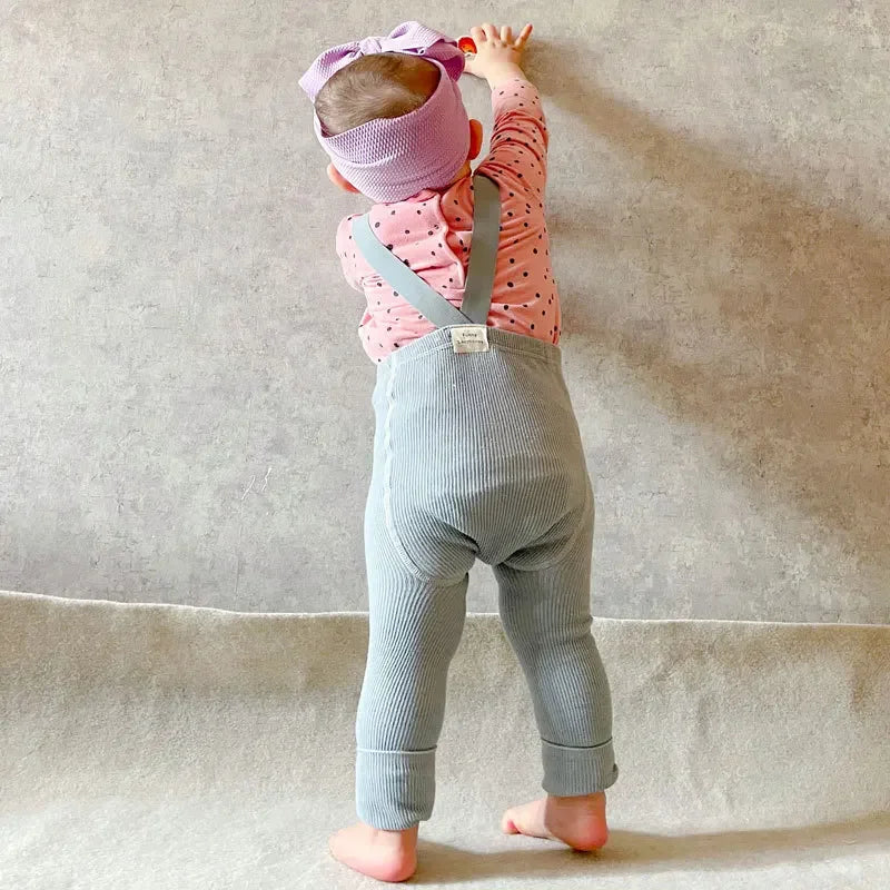 Leggings com Suspensório para Bebê Menina ou Menino, Cintura Alta, Alta Elasticidade, Estilo Simples, Acessórios de Roupa de Primavera, Meias 1-2 Anos