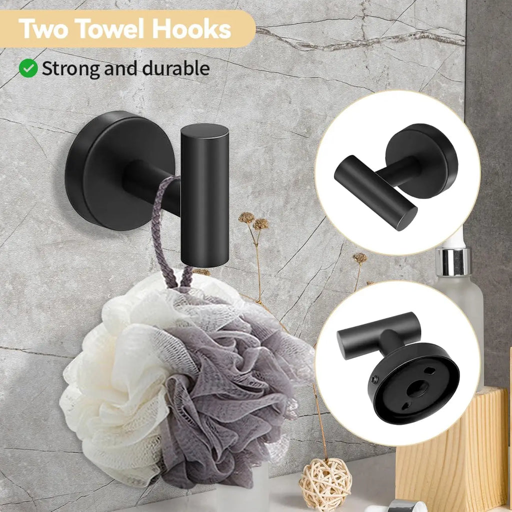 Conjunto de 5 Acessórios de Casa de Banho em Aço Inox